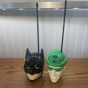 Vintage 1995 Batman and Riddler Batman Forever Handheld Walkie Talkies Works